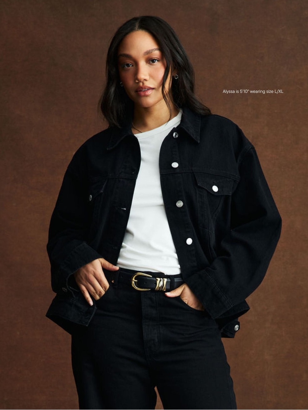 PARKE Oversized Denim Jean Jacket black Size L Size XL